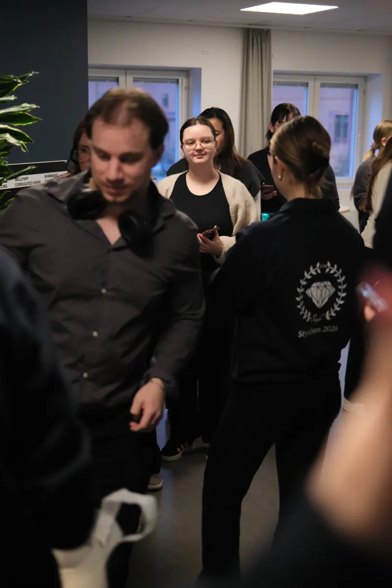 Students mingling at a student organization event.
