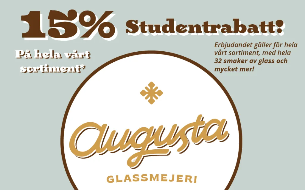 15% rabatt hos Augusta Glassmejeri